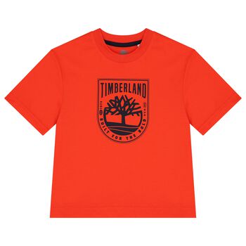 Boys Orange Logo T-Shirt