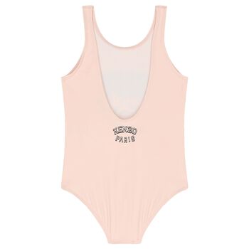 Girls Pink Varsity Tiger Swimsuit