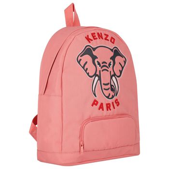 Girls Pink Elephant Logo Backpack