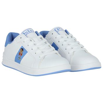 حذاء رياضي بنات باللون الأبيض والأزرق