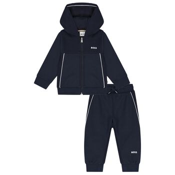 Younger Boys Navy Blue Logo Tracksuit