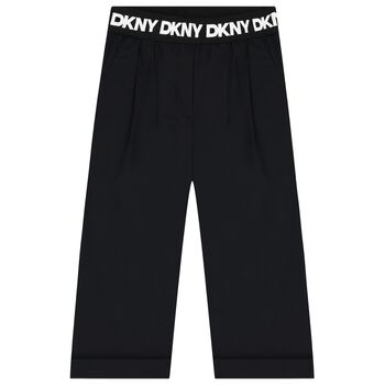 Girls Black Logo Trousers