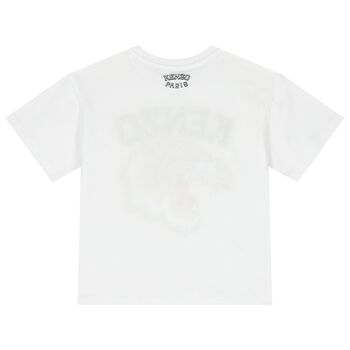 Boys White Tiger Logo T-Shirt