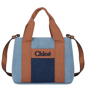 Girls Blue Logo Denim Handbag