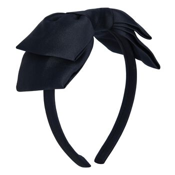 Girls Navy Blue Bow Headband