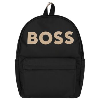 Boys Black Logo Backpack