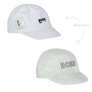 Baby Boys White Reversible Logo Cap