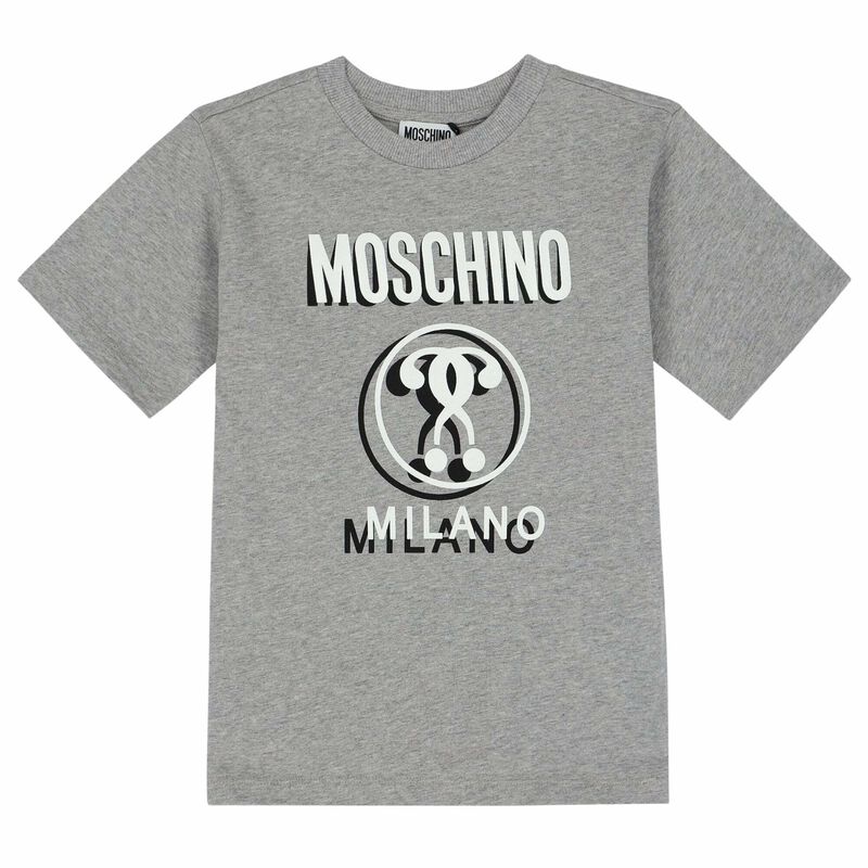 Moschino Boys Grey Logo T-Shirt | Junior Couture UAE