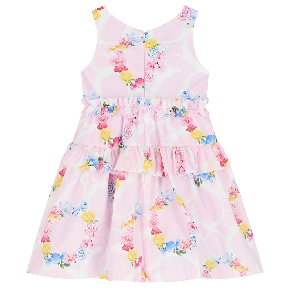 Balloon Chic Girls Pink Ruffled Floral Dress | Junior Couture UAE