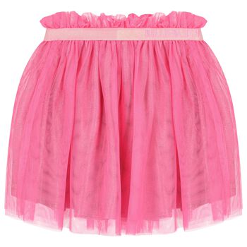 Girls Pink Logo Tulle Skirt