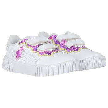 Younger Girls White & Pink Trolls Carina 2.0 Trainers