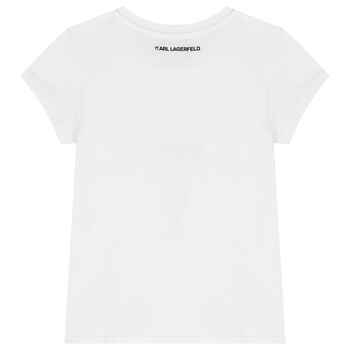 Girls White Choupette Logo T-Shirt