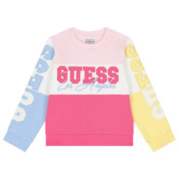 Girls White & Pink Logo Sweatshirt