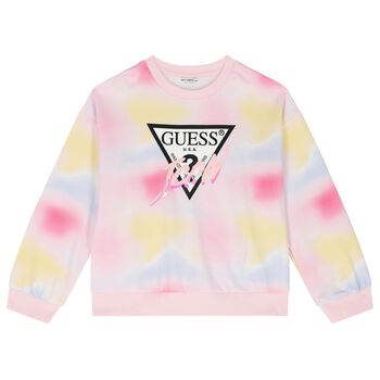 Girls Pink & Yellow Logo Sweatshirt