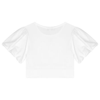 Girls White Embellished T-Shirt