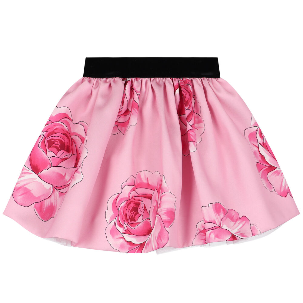 Monnalisa Girls Pink Roses Skirt | Junior Couture UAE