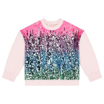 Girls Pink Sequins Sweatshirt