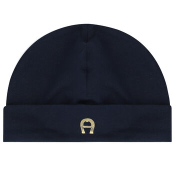 Navy & Gold Logo Baby Hat