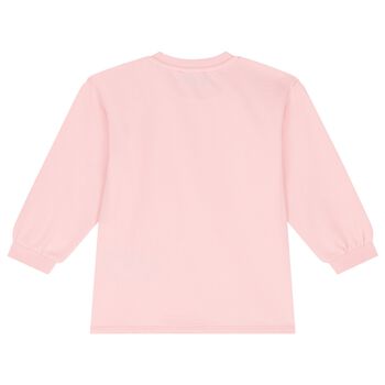 فستان بنات بشعار تيدي باللون الوردي
