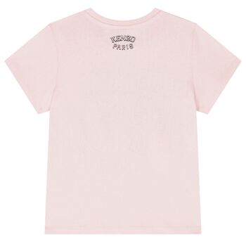 Girls Pink Tiger Logo T-Shirt