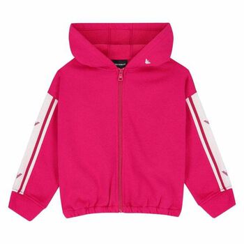 Girls Pink Logo Zip-Up Top