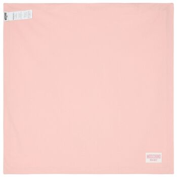 بطانية بشعار تيدي بير باللون الوردي والأبيض
