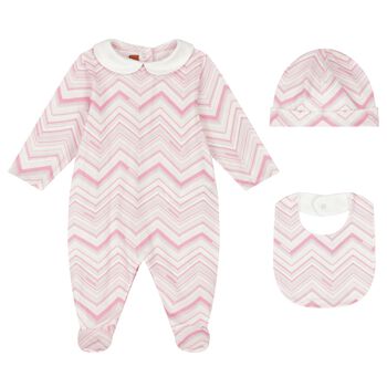 Baby Girls Pink & White Babygrow Gift Set