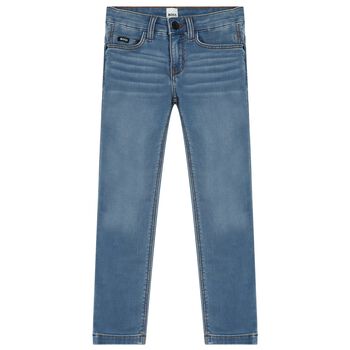 Boys Blue Logo Denim Jeans