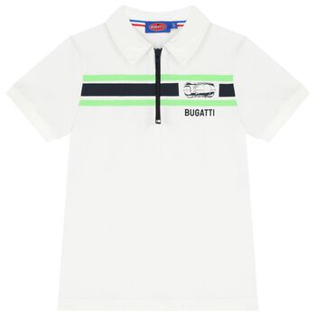 Boys White Logo Polo Shirt