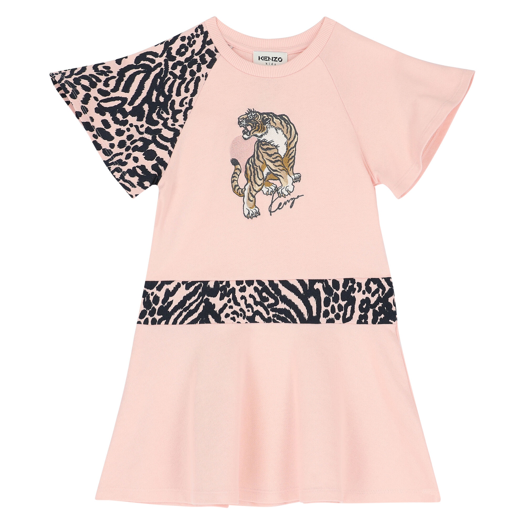 KENZO KIDS Girls Pink Logo Tiger Dress | Junior Couture UAE