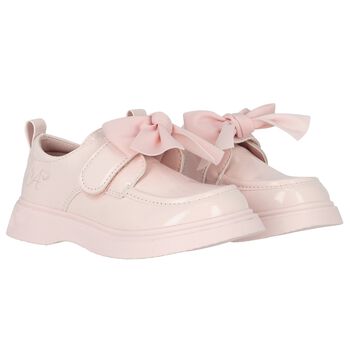 Girls Pink Bow Trainers