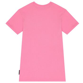 Girls Pink Bag Logo Dress