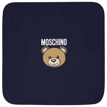 Navy Blue Teddy Bear Logo Baby Blanket