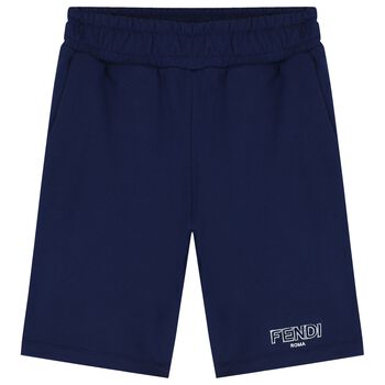 Boys Navy Blue Logo Shorts