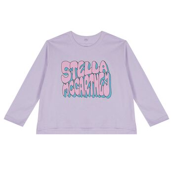 Girls Lilac Logo Long Sleeve Top