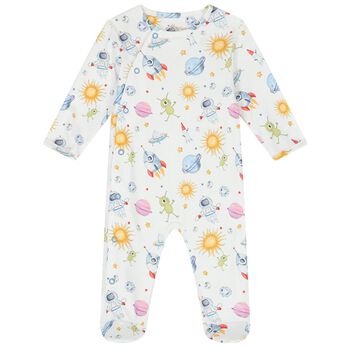 Baby Boys White Space Babygrow