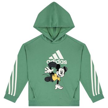 Green Mickey Mouse Logo Hooded Top