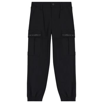 Boys Black Logo Trousers