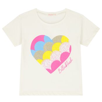 Girls Ivory Logo Heart T-Shirt
