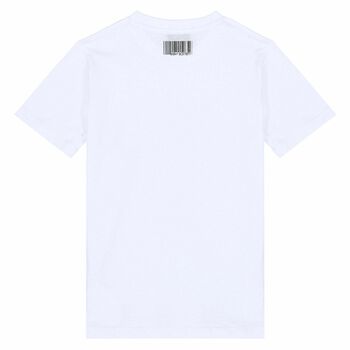 Boys White Logo Printed T-Shirt