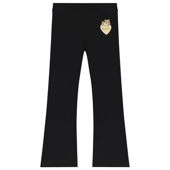 Girls Black Logo Trousers