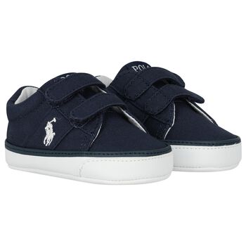 Baby Boys Navy Blue Logo Trainers