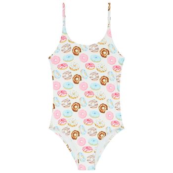 Girls White Donut Swimsuit