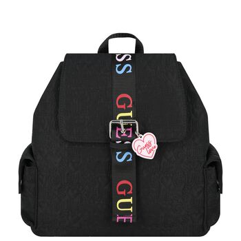 Girls Black Logo Backpack