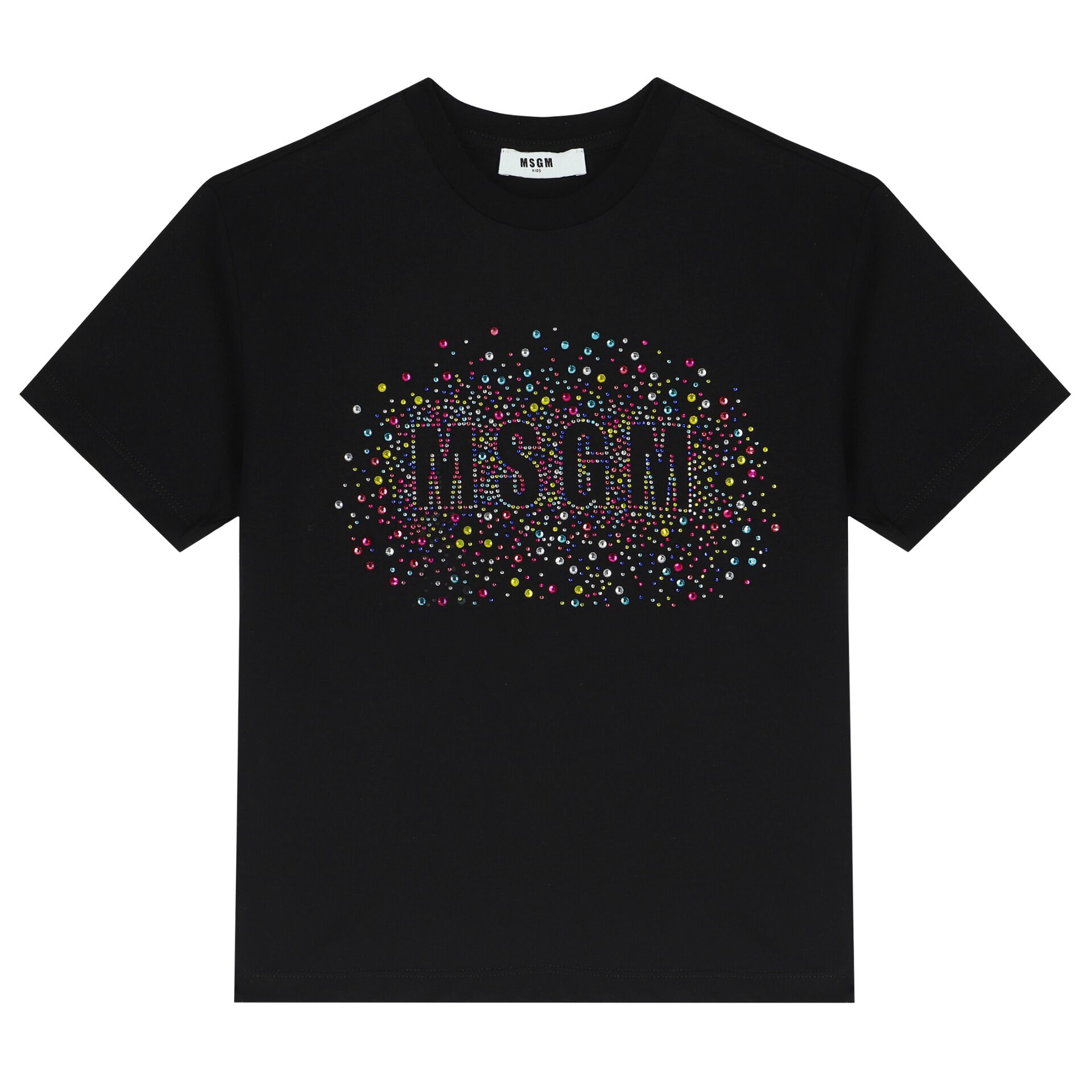 MSGM Kids logo-print ruffled T-shirt dress - Black