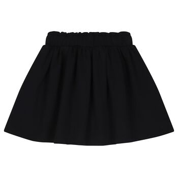 Girls Black Teddy Bear Logo Skirt