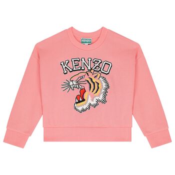 Girls Pink Tiger Logo Sweatshirt